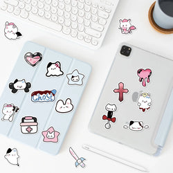 50Pcs Cute Funny Rabbit Animals Stickers Kawaii Cartoon Decals Skateboard Notebook Luggage Phone Car Sticker Toy (Online Order Only)