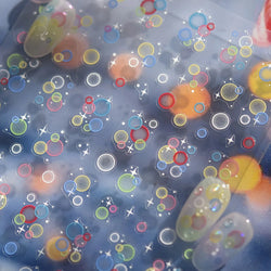 Colorful Bubbles Star Shiny Dreamy Glass Shards Flat 5D Soft Embossed Relief Self Adhesive Nail Art Sticker Chic Manicure Decal (ONLINE ORDER ONLY)