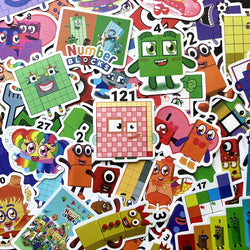 52Pcs Cartoon Stickers Numbers Building Block Notebook Laptop Scrapbooking Teacher Supplies Classroom Water Bottle Skates Toys (ONLINE ORDER ONLY)