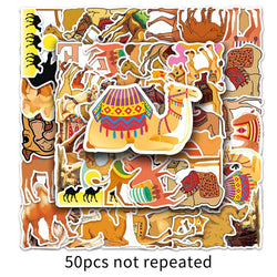 Desert Camel Cartoon Animal Stickers for Phone Laptop Luggage Skateboard Decals Kids Toy (Online Order Only)