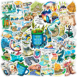 Outdoor Travel Camping Cartoon Stickers for Laptop, Motorcycle, Car, Phone, Suitcase, Kids Toys - 10/30/50pcs (Online Order Only)