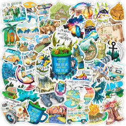 Outdoor Travel Camping Cartoon Stickers for Laptop, Motorcycle, Car, Phone, Suitcase, Kids Toys - 10/30/50pcs (Online Order Only)
