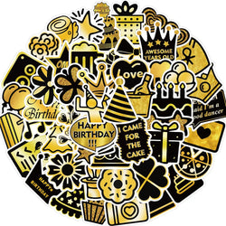 50PCS Cute Cartoon Birthday Stickers for Kids DIY Notebook Luggage Laptop Decals (ONLINE ORDER ONLY)