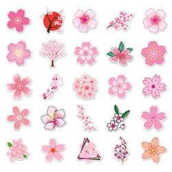 10/30/50PCS Pretty Cherry Blossoms Sakura Flowers Stickers DIY Water Bottle Laptop Refrigerator Luggage Graffiti Sticker Kid Toy (ONLINE ORDER ONLY)
