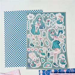 Sweet Cool Campus Girl Series Sticker Scrapbooking DIY Album Decoration Sticker Aesthetic Personalized Kawaii Stationery (ONLINE ORDER ONLY)