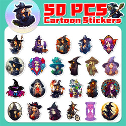 10/30/50pcs Anime Gothic Witch Graffiti Stickers Horror Decals Skateboard Laptop Phone Diary Cool Waterproof Sticker Kids Toys (ONLINE ORDER ONLY)