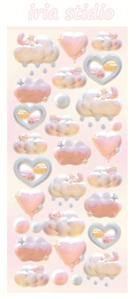 Cute Star Moon Rose Series Laser Stickers Hand Account Idol Card DIY Material Decorative Sticker Personalized Korean Stationery (ONLINE ORDER ONLY)