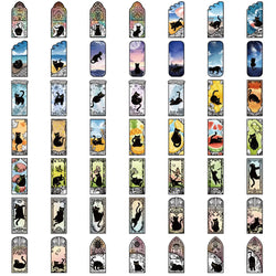 50pcs Cartoon Fantasy Cat Mysterious World Aesthetic Stickers Luggage Laptop Guitar Phone Waterproof PET Car Decals (Online Order Only)