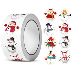 100-500pcs Heterotypic Christmas Themed Snowmans Stickers 8 Designs DlY Holiday Party Decoration Labels Stationery stickers (Online Order Only)