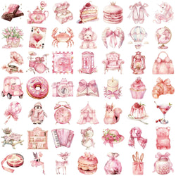 50pcs Pink Aesthetics Stickers Vinyl Decals DIY Skateboard Phone Laptop Car Luggage Bike Cool Waterproof Sticker (ONLINE ORDER ONLY)