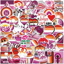 10/30/50PCS Purple Lesbian Graffiti Stickers Cartoon Decal Skateboard Laptop Motorcycle Luggage Phone Bike Waterproof Sticker (ONLINE ORDER ONLY)