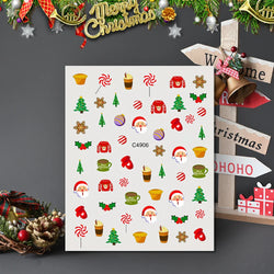 1PCS Laser Gold Snowflake Christmas Tree Nail Sticker 3D Adhesive Nail Decals Nail Art Accessories New Christmas Decoration 2024 (ONLINE ORDER ONLY)