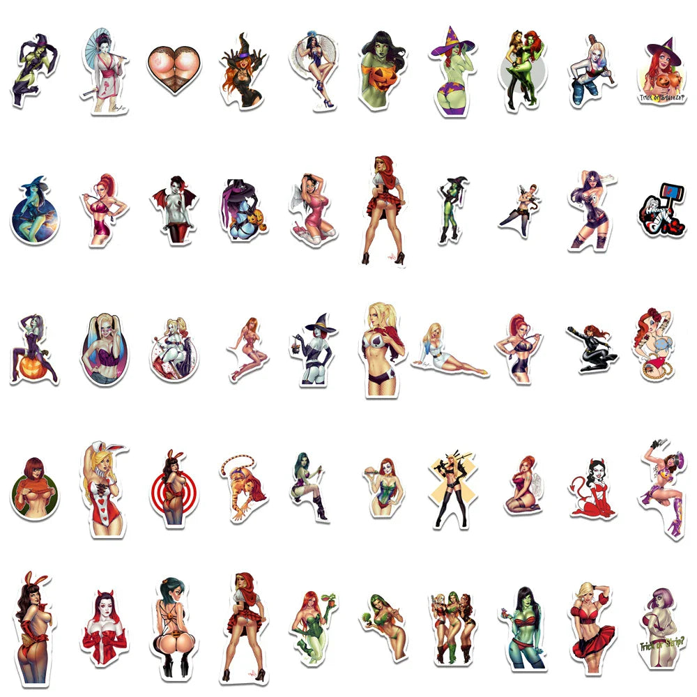 10/30/50/100PCS Anime Hentai Tease Vulgar Beauty Girls Sticker Packs (Online Order Only)