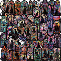 10/30/50pcs Dark Art Gothic Black Cat Waterproof Stickers Cartoon Aesthetic Decals Laptop Motorcycle Luggage Car Sticker Kid Toy (Online Order Only)