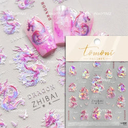 Angel Bowknot Stone Statue Vintage Photo Frame Flower Bed Bouquet Garden Rose Crown Adhesive Nail Art Stickers Manicure Decals (ONLINE ORDER ONLY)