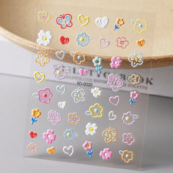 1Sheet Valentine's Day Decals 5D Nail Art Stickers Heart Self-Adhesive Slider Love Letters DIY Manicure Accessories "Dopamine" % (ONLINE ORDER ONLY)