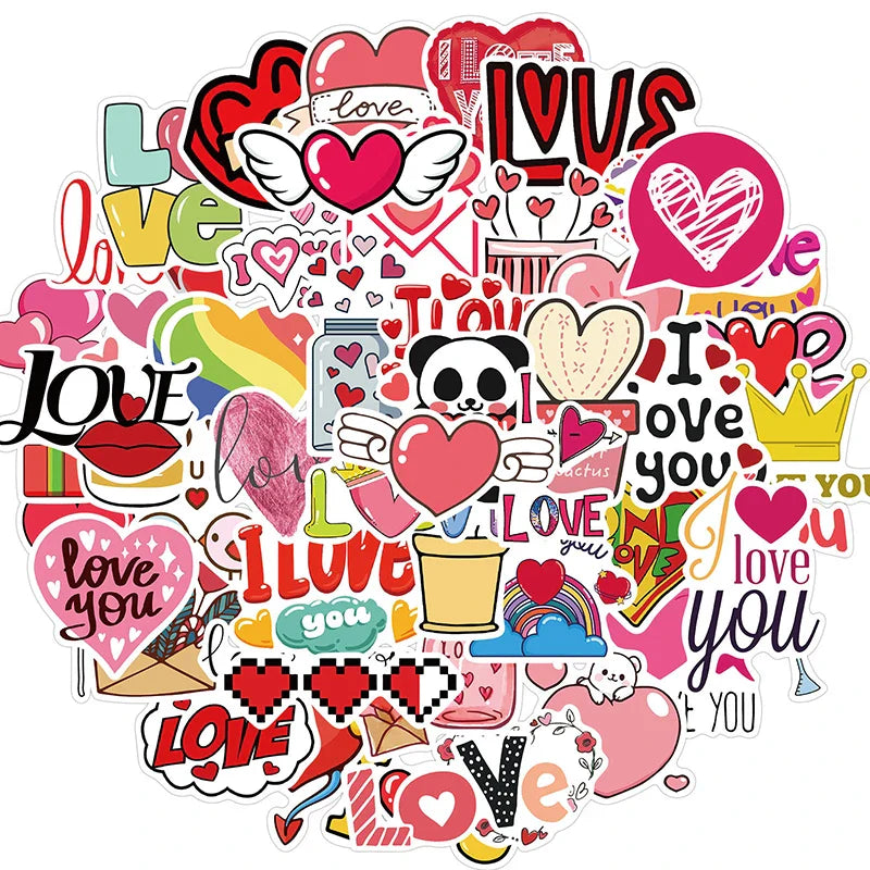 10/30/50PCS Cute Love Sticker Aesthetic Children's PVC Sketchbook Decoration Scrapbooking School Stationery Supplies for Kids (Online Order Only)