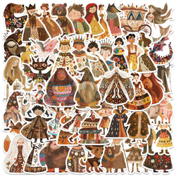 50pcs Vintage Cartoon Fairy Tale Character Stickers DIY Waterproof Graffiti For Luggage Guitar Laptop Phone Vinyl Decals (ONLINE ORDER ONLY)