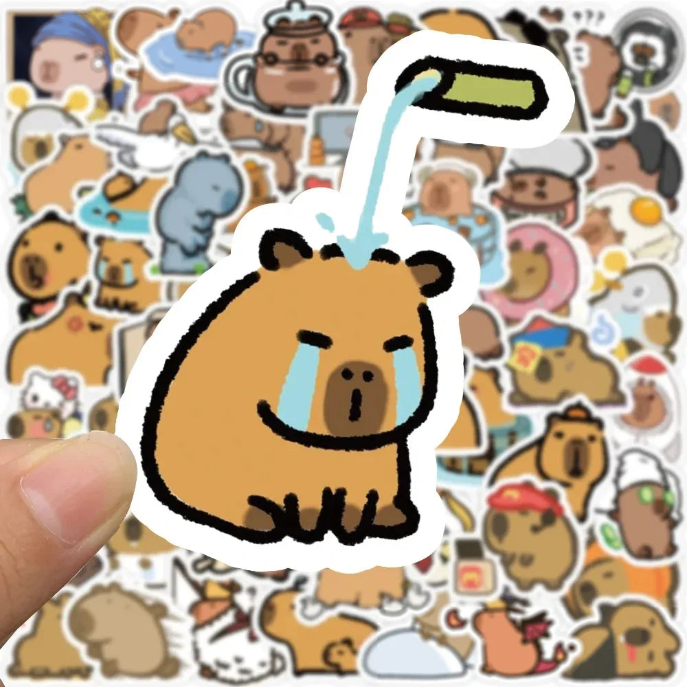 10/30/50/100pcs Kawaii Animal Capybara Graffiti Stickers Notebook Laptop Phone Suitcase Diary Waterproof Sticker for Kids Toys (ONLINE ORDER ONLY)
