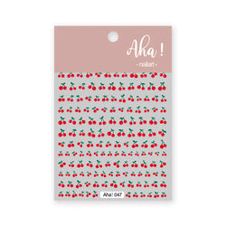 1Pc Sweet Cute Fresh Red Cherry Pattern Nail Stickers Self Adhesive Fruit Design Decals Women & Girls Homemade Manicure Supplies (ONLINE ORDER ONLY)