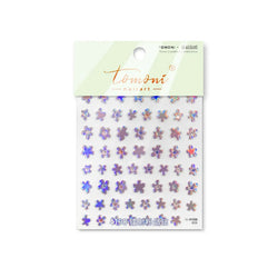 Hot Stamping Laser Silver Pink White Flower Rhinestone Pearl Irregular Petal Adhesive Nail Art Decoration Sticker Manicure Decal (ONLINE ORDER ONLY)