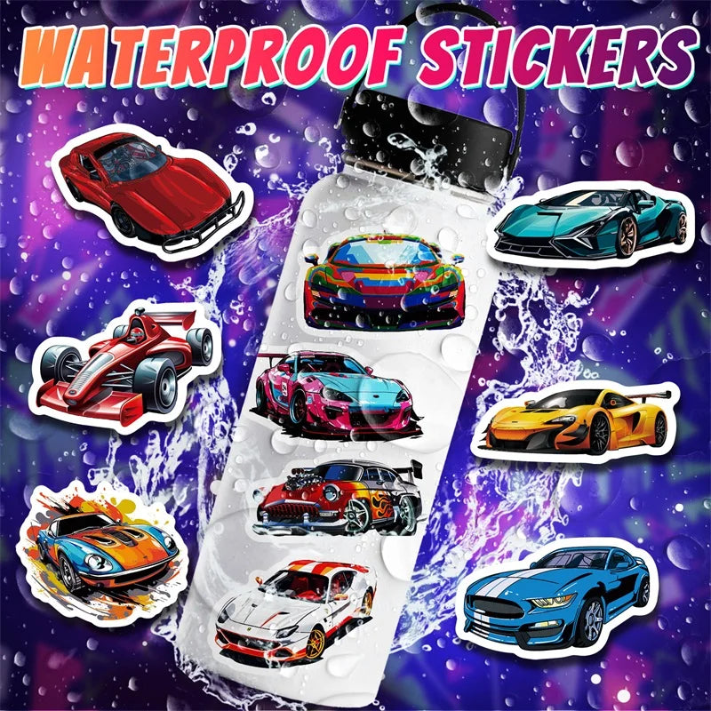 10/30/50PCS Cute Cool Car PVC Sticky Sticker Aesthetic DIY Korean Stationery Decoration Scrapbooking School Supplies for Kids (ONLINE ORDER ONLY)