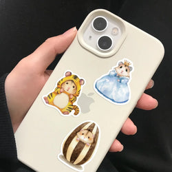 55pcs Hello Cute Hamster Stickers Suitcase Skateboard Guitar DIY Laptop Waterproof Sticker Aesthetic PVC School Stationery ﻿ (Online Order Only)