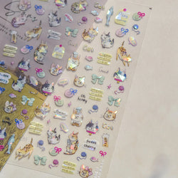 Cute Leopard Cat Ginger Cat Paw Bowknot Knitting Wool Ball Fish Self Adhesive Nail Art Stickers IllusionChic Manicure Decals (ONLINE ORDER ONLY)