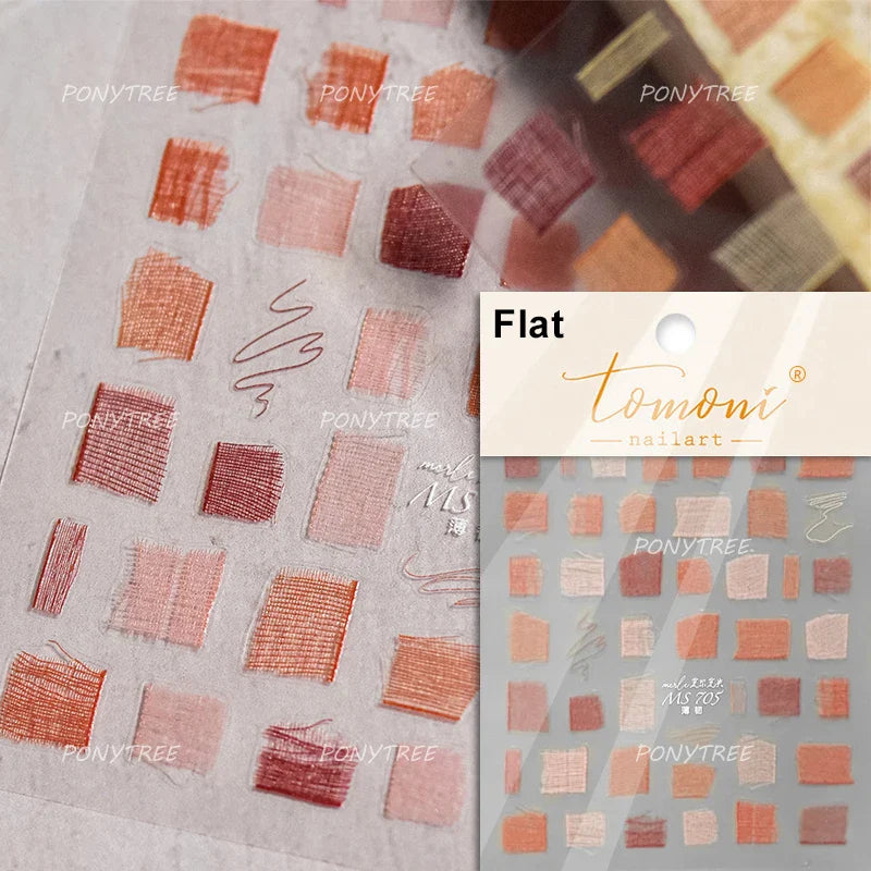 Retro White Lace Bandage Line Bowknot Irregular Fabric Cording Square Calligraphy Adhesive Nail Art Sticker 3D Manicure Decals (ONLINE ORDER ONLY)