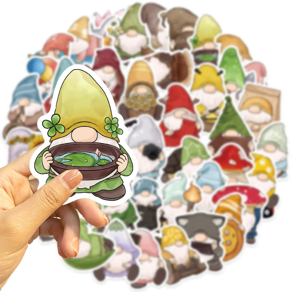 50PCS Gnome Dwarf Stickers Waterproof Vinly Stickers Decorative DIY Graffiti Luggage Stickers Children's Toys (ONLINE ORDER ONLY)