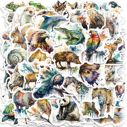 50PCS Animal Art Stickers Waterproof Decals for Laptop, Bottle, Diary, Scrapbooking (Online Order Only)