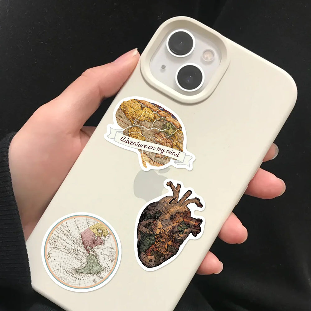 50PCS Travel The Map Stickers Cartoon Graffiti Decoration Skateboard Laptop Notebook Luggage Waterproof Decal Toy (ONLINE ORDER ONLY)