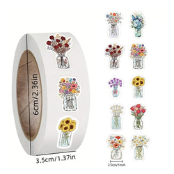 500pcs Cartoon Flowers, Vases, and Rainbow Stickers (ONLINE ORDER ONLY)