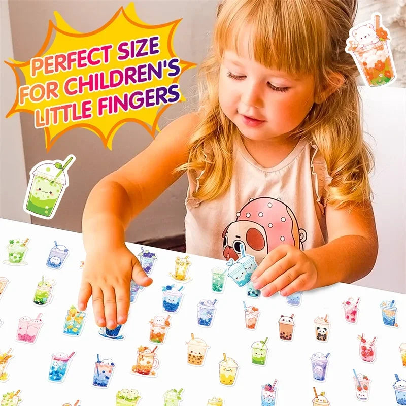 10/30/50PCS Panda Pearl Milk Tea PVC Sticker Aesthetic Children's Decoration Scrapbooking Stationery School Supplies for Kids (Online Order Only)