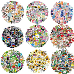 50PCS Kawaii Cute Cartoon PVC Sticker Aesthetic Children's Korean Decoration Scrapbooking Stationery School Supplies for Kids (ONLINE ORDER ONLY)