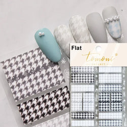 Charming Geometric Black Khaki Brown Grid Houndstooth Snowflake Flat Chic  Adhesive Nail Art Decoration Stickers Manicure Decals (Online Order Only)