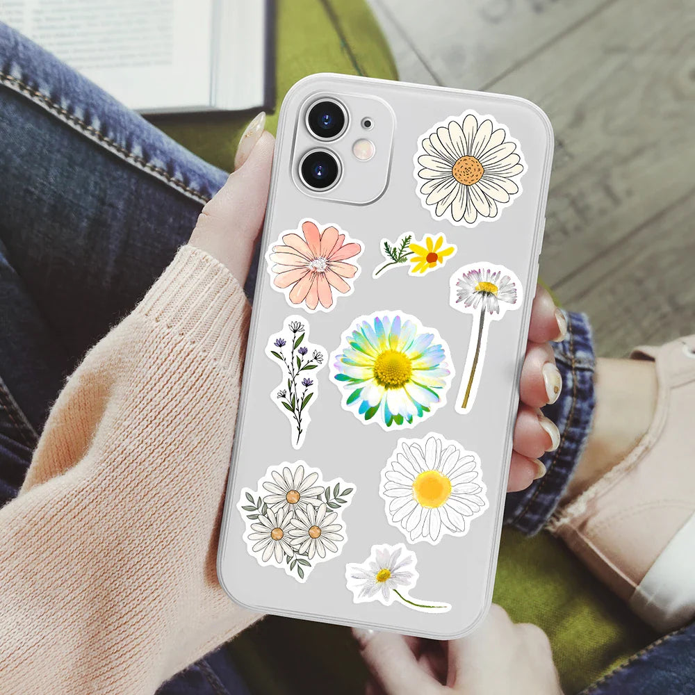10/25/50PCS Autumn Flower Daisy Sunflower Sticker Packs (ONLINE ORDER ONLY)