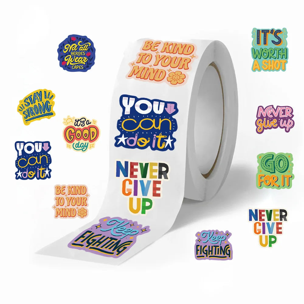 100-500pcs Word Motivational Stickers Cute Reward Stickers for School Teacher Kids Student Stationery Toys Kids (Online Order Only)