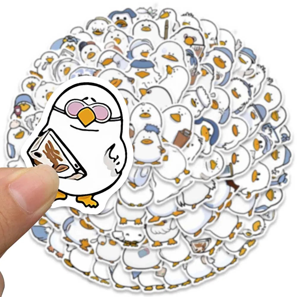 100pcs Funny Cute Cartoon Animals Duck Stickers Pack For Luggage Laptop Guitar Skateboard Waterproof Graffiti Car Decals (ONLINE ORDER ONLY)
