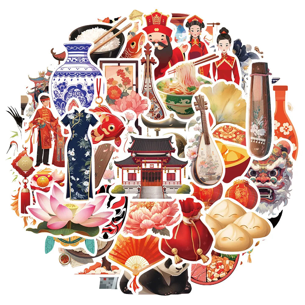 Cartoon Antique Style Stickers Decal for Laptop Motorcycle Luggage Snowboard Fridge (10/30/50pcs) (ONLINE ORDER ONLY)
