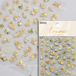 Lotus Leaf Brocaded Carp Koi Playing Goldfish Cavort Ripple Droplet Water Bubbles Self Adhesive Nail Art Stickers Manicure Decal (Online Order Only)