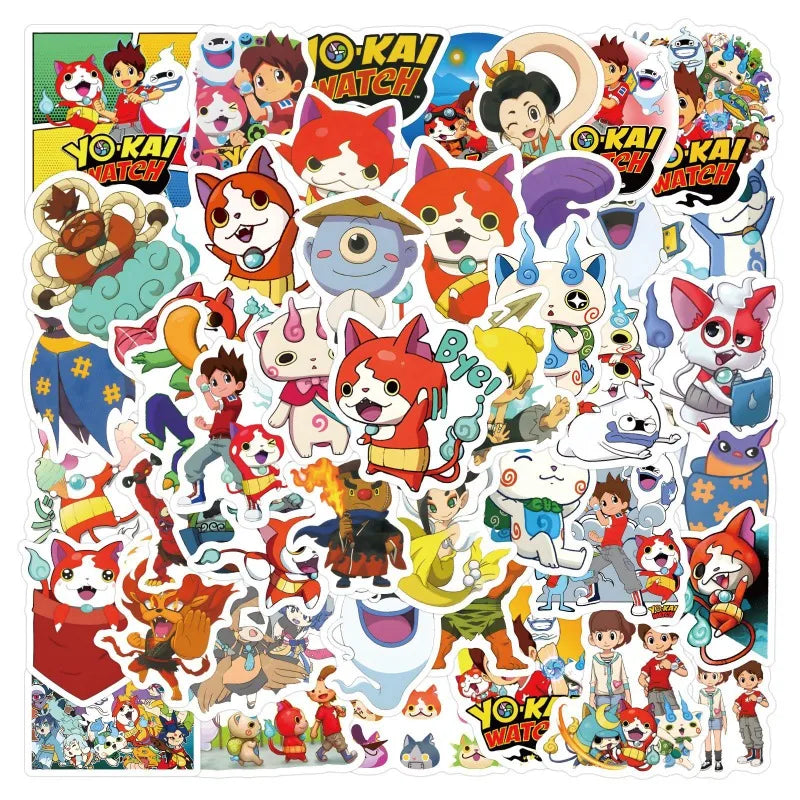Yo-kai Watch Anime Sticker Pack - 60pcs for Laptop, Phone, Car, Scooter, Suitcase, Water Bottle, Stationery, Refrigerator Decoration (Online Order Only)