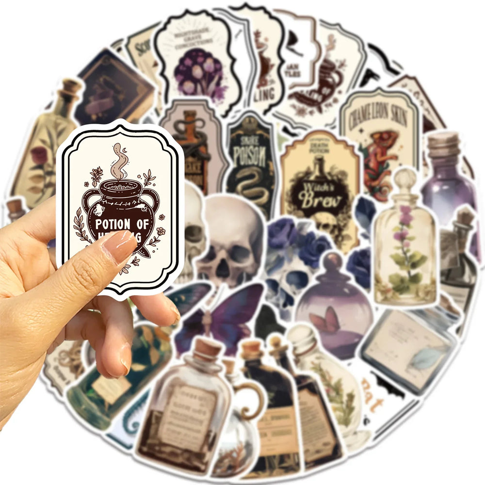 50PCS Cool Gothic Graffiti Skull Stickers Decals Kids Toy DIY Diary Suitcase Scrapbook Phone Laptop Bike Sticker (ONLINE ORDER ONLY)