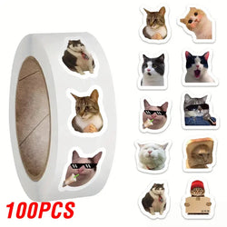 100-500pcs Cartoon Meme Cat Stickers For School Reward Stickers Classroom Decoration Encouragement Sticker For Student Teacher (ONLINE ORDER ONLY)