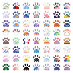10/50Pcs Cute Dog Paw Stickers for Scrapbooking Phone Stationery Laptop Aesthetic Kawaii Sticker Pack Scrapbooking Material (Online Order Only)