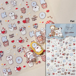 Bowknot Dog puppy Christmas Hat Strawberry Cake Food Coffee Cherry Love Heart Adhesive Nail Art Sticker Reliefs Manicure Decals (Online Order Only)