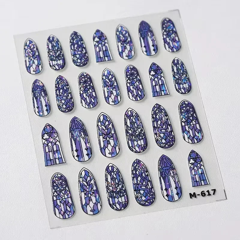 Shiny Colorful Color Block Fragment Square Fragment Grid Rhombus 3D Self Adhesive Nail Art Stickers Rhinestone Manicure Decals (Online Order Only)