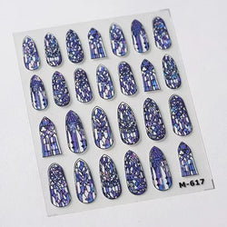 Shiny Colorful Color Block Fragment Square Fragment Grid Rhombus 3D Self Adhesive Nail Art Stickers Rhinestone Manicure Decals (Online Order Only)