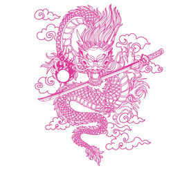 Japane Anime Detachment Car Sticker For Katana And Black Dragon Decoration Movement Style Die Cutting Waterproof PVC Vinyl Decal (ONLINE ORDER ONLY)