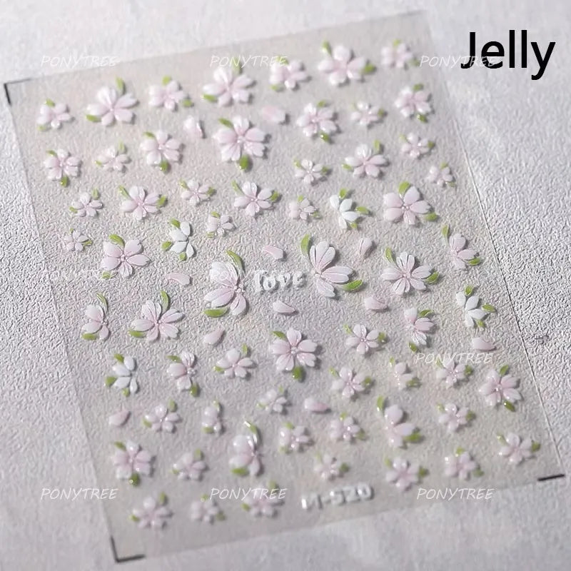 Pretty White Butterfly Flower Wreath Love Heart Crown Corsage Corolla Garland Delicate Adhesive Nail Art Sticker Manicure Decals (ONLINE ORDER ONLY)